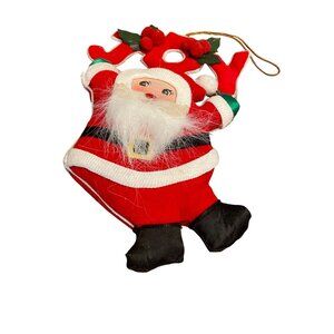 6" Vintage Santa Joy Christmas Ornament With Hanging Loop J-1-8